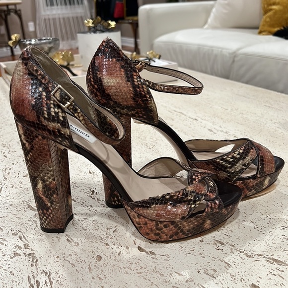 NEW L.K. Bennett Python Leather Sandals size 11 Cross dressing or transgender - Picture 5 of 6